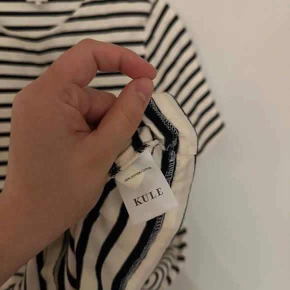 KULE The Tee Dress - Size XS - Navy and White - Picture 9 of 10